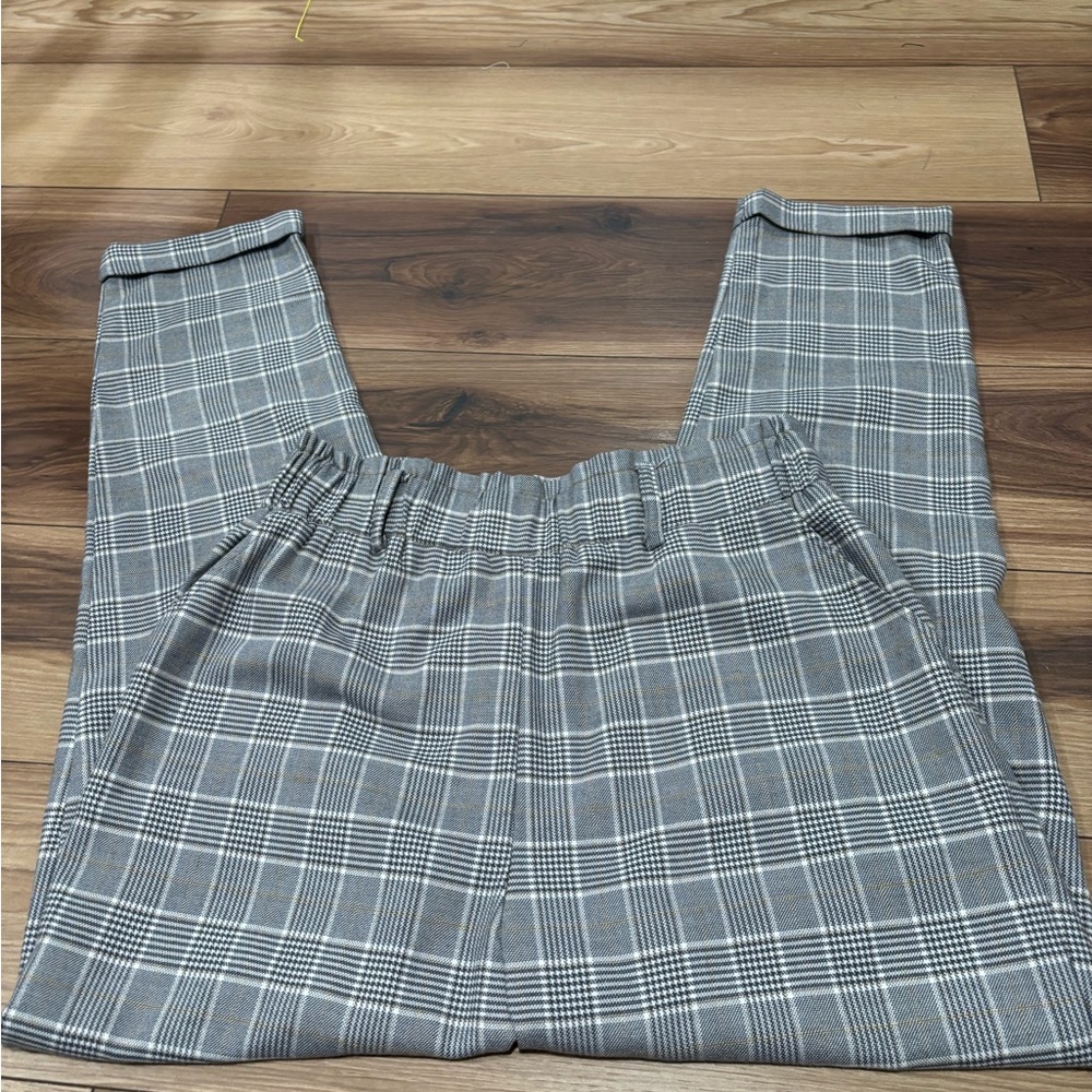 SO Women’s Grey Plaid Wide Leg Dress Pants